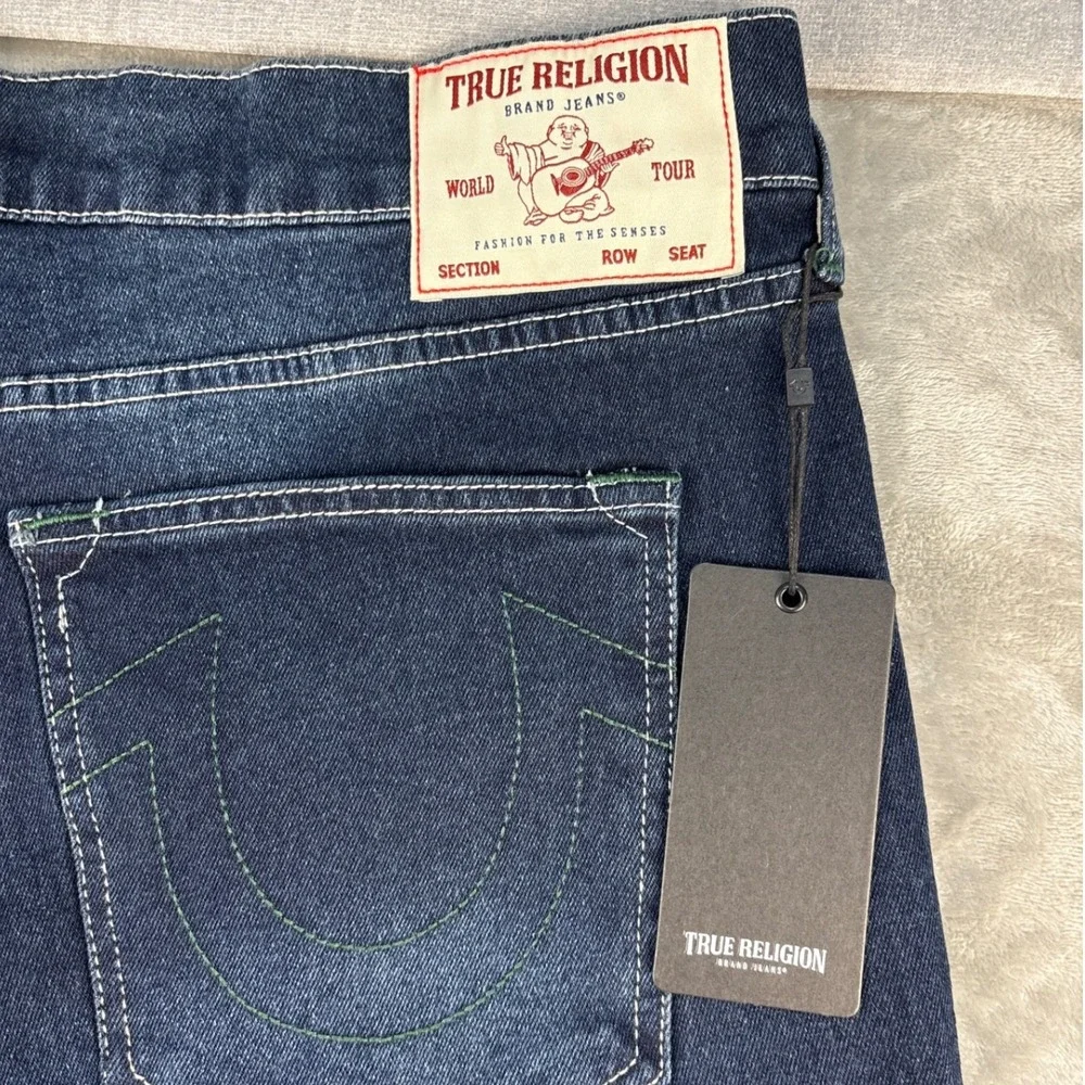 True Religion Jeans Mens 36 Ricky SN Straight Light Wintergreen Wash Denim NEW